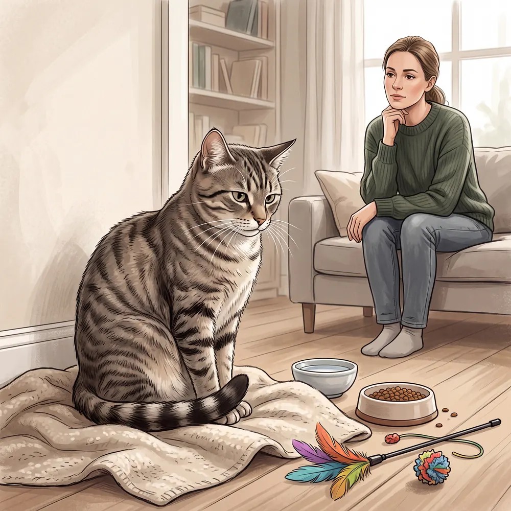 Tutor observando de perto uma mudança no comportamento do gato